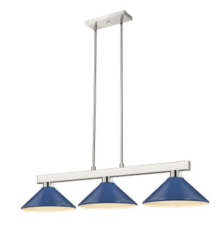 Cobalt Three Light Billiard in Brushed Nickel (224|152BN-MNB)