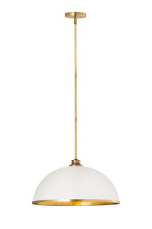 Landry One Light Pendant in Matte White + Rubbed Brass (224|1004P20-MW-RB)