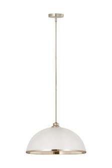 Landry One Light Pendant in Matte White + Brushed Nickel (224|1004P20-MW-BN)
