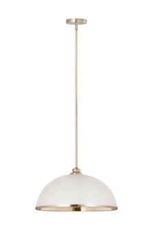 Landry One Light Pendant in Matte White + Brushed Nickel (224|1004P20-MW-BN)