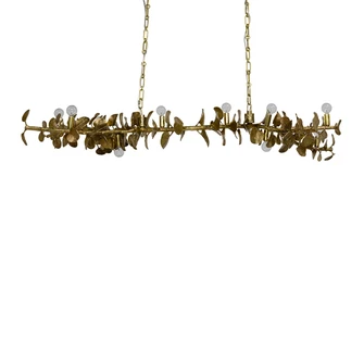 Eucalyptus Ten Light Chandelier in Satin Brass (515|2475-79)