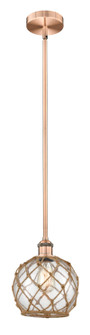 Edison One Light Mini Pendant in Antique Copper (405|616-1S-AC-G122-8RB)