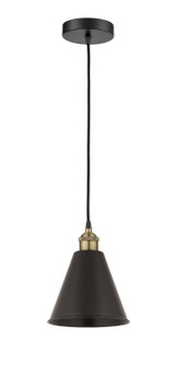 Edison One Light Mini Pendant in Black Antique Brass (405|616-1P-BAB-MBC-8-BK)