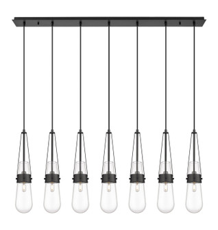 Downtown Urban Seven Light Linear Pendant in Matte Black (405|127-452-1P-BK-G452-4CL)
