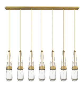 Downtown Urban Seven Light Linear Pendant in Brushed Brass (405|127-452-1P-BB-G452-4CL)