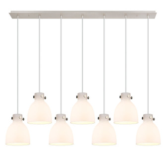 Downtown Urban Seven Light Linear Pendant in Polished Nickel (405|127-410-1PS-PN-G412-8WH)
