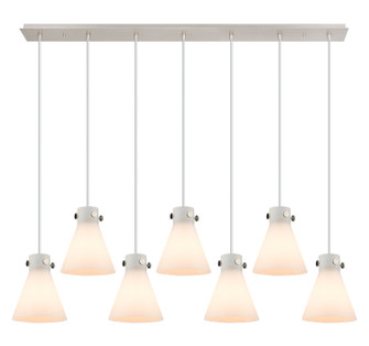 Downtown Urban Seven Light Linear Pendant in Polished Nickel (405|127-410-1PS-PN-G411-8WH)