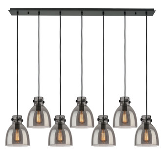 Downtown Urban Seven Light Linear Pendant in Matte Black (405|127-410-1PS-BK-G412-8SM)