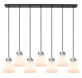 Downtown Urban Seven Light Linear Pendant in Matte Black (405|127-410-1PS-BK-G411-8WH)