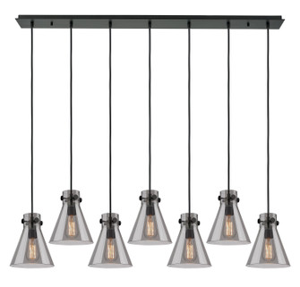Downtown Urban Seven Light Linear Pendant in Matte Black (405|127-410-1PS-BK-G411-8SM)