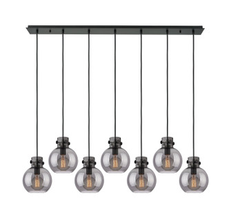 Newton Seven Light Linear Pendant in Matte Black (405|127-410-1PS-BK-G410-8SM)