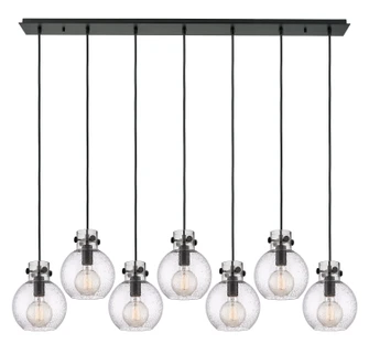 Newton Seven Light Linear Pendant in Matte Black (405|127-410-1PS-BK-G410-8SDY)