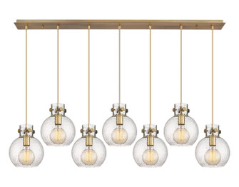 Newton Seven Light Linear Pendant in Brushed Brass (405|127-410-1PS-BB-G410-8SDY)