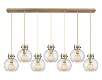 Newton Seven Light Linear Pendant in Brushed Brass (405|127-410-1PS-BB-G410-8SDY)