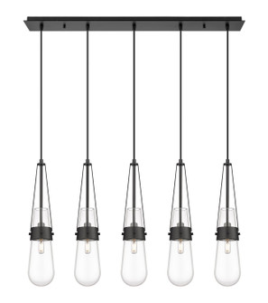 Downtown Urban Five Light Linear Pendant in Matte Black (405|125-452-1P-BK-G452-4CL)