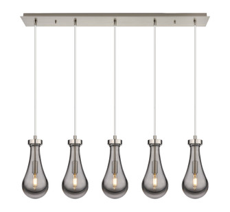 Downtown Urban Five Light Linear Pendant in Brushed Satin Nickel (405|125-451-1P-SN-G451-5SM)