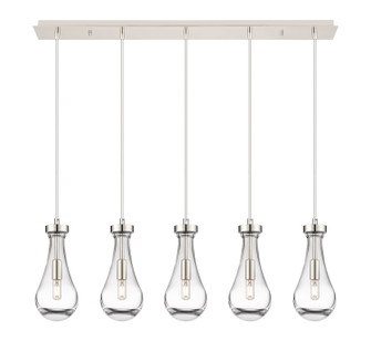 Downtown Urban Five Light Linear Pendant in Polished Nickel (405|125-451-1P-PN-G451-5CL)