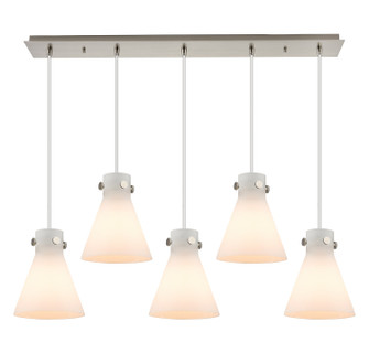 Downtown Urban Nine Light Linear Pendant in Brushed Satin Nickel (405|125-410-1PS-SN-G411-8WH)