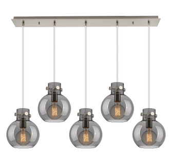 Newton Five Light Linear Pendant in Brushed Satin Nickel (405|125-410-1PS-SN-G410-8SM)