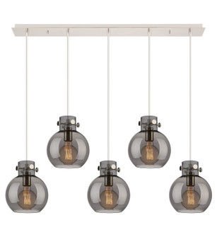 Newton Five Light Linear Pendant in Polished Nickel (405|125-410-1PS-PN-G410-8SM)