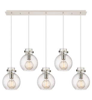 Newton Five Light Linear Pendant in Polished Nickel (405|125-410-1PS-PN-G410-8SDY)