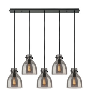 Downtown Urban Five Light Linear Pendant in Matte Black (405|125-410-1PS-BK-G412-8SM)