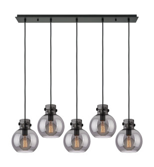 Newton Five Light Linear Pendant in Matte Black (405|125-410-1PS-BK-G410-8SM)