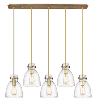 Downtown Urban Five Light Linear Pendant in Brushed Brass (405|125-410-1PS-BB-G412-8SDY)