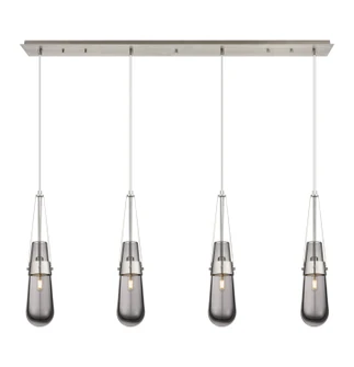 Downtown Urban Four Light Linear Pendant in Brushed Satin Nickel (405|124-452-1P-SN-G452-4SM)