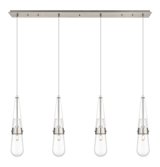 Downtown Urban Four Light Linear Pendant in Brushed Satin Nickel (405|124-452-1P-SN-G452-4CL)