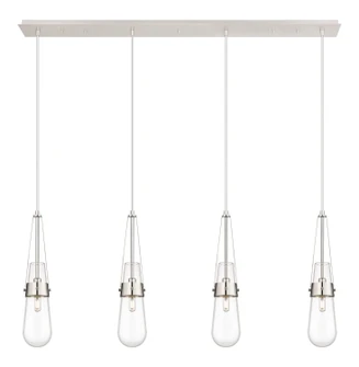 Downtown Urban Four Light Linear Pendant in Polished Nickel (405|124-452-1P-PN-G452-4CL)