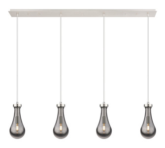 Downtown Urban Four Light Linear Pendant in Polished Nickel (405|124-451-1P-PN-G451-5SM)