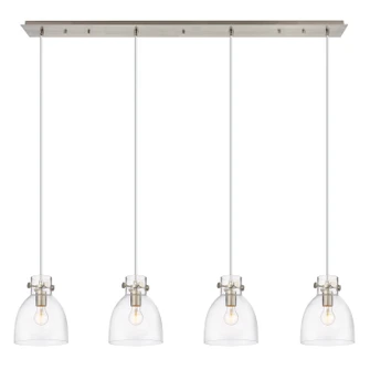 Downtown Urban Four Light Linear Pendant in Brushed Satin Nickel (405|124-410-1PS-SN-G412-8CL)