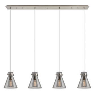 Downtown Urban Four Light Linear Pendant in Brushed Satin Nickel (405|124-410-1PS-SN-G411-8SM)