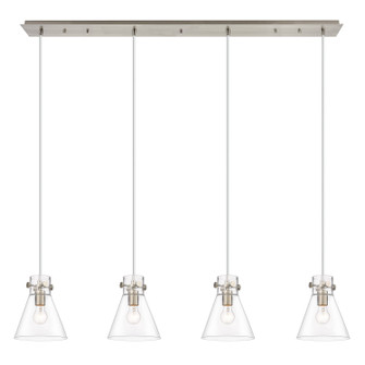 Downtown Urban Four Light Linear Pendant in Brushed Satin Nickel (405|124-410-1PS-SN-G411-8CL)
