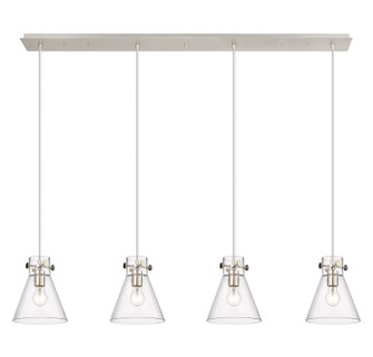 Downtown Urban Four Light Linear Pendant in Polished Nickel (405|124-410-1PS-PN-G411-8CL)