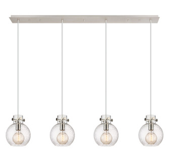 Newton Four Light Linear Pendant in Polished Nickel (405|124-410-1PS-PN-G410-8SDY)