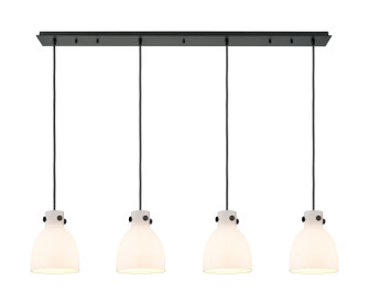 Downtown Urban Four Light Linear Pendant in Matte Black (405|124-410-1PS-BK-G412-8WH)