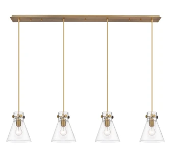 Downtown Urban Four Light Linear Pendant in Brushed Brass (405|124-410-1PS-BB-G411-8CL)