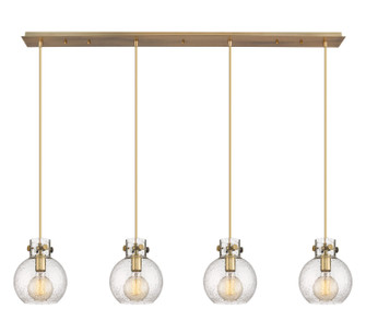 Newton Four Light Linear Pendant in Brushed Brass (405|124-410-1PS-BB-G410-8SDY)