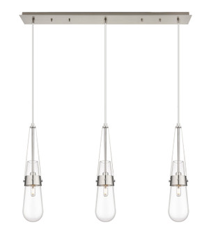 Downtown Urban Three Light Linear Pendant in Brushed Satin Nickel (405|123-452-1P-SN-G452-4CL)