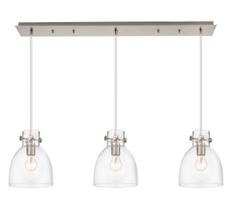 Downtown Urban Three Light Linear Pendant in Brushed Satin Nickel (405|123-410-1PS-SN-G412-8CL)
