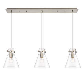 Downtown Urban Three Light Linear Pendant in Brushed Satin Nickel (405|123-410-1PS-SN-G411-8CL)