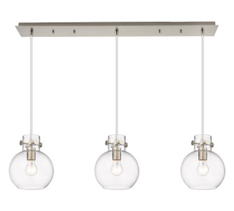 Downtown Urban Three Light Linear Pendant in Brushed Satin Nickel (405|123-410-1PS-SN-G410-8CL)