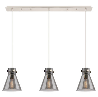 Downtown Urban Three Light Linear Pendant in Polished Nickel (405|123-410-1PS-PN-G411-8SM)
