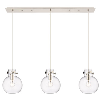 Newton Three Light Linear Pendant in Polished Nickel (405|123-410-1PS-PN-G410-8CL)
