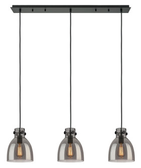 Downtown Urban Three Light Linear Pendant in Matte Black (405|123-410-1PS-BK-G412-8SM)