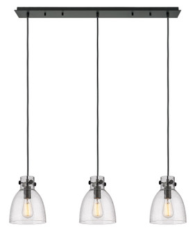Downtown Urban Three Light Linear Pendant in Matte Black (405|123-410-1PS-BK-G412-8SDY)