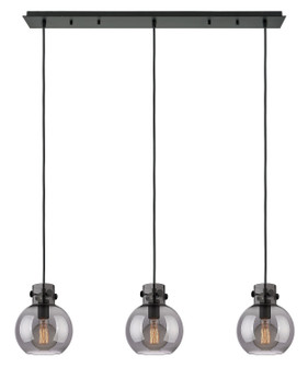 Newton Three Light Linear Pendant in Matte Black (405|123-410-1PS-BK-G410-8SM)