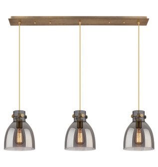 Downtown Urban Three Light Linear Pendant in Brushed Brass (405|123-410-1PS-BB-G412-8SM)